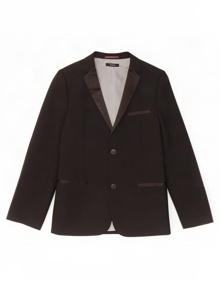 Jaqueta blazer feminina Marks & Spencer Autograph 2 botões Reino Unido 10 pequena preta