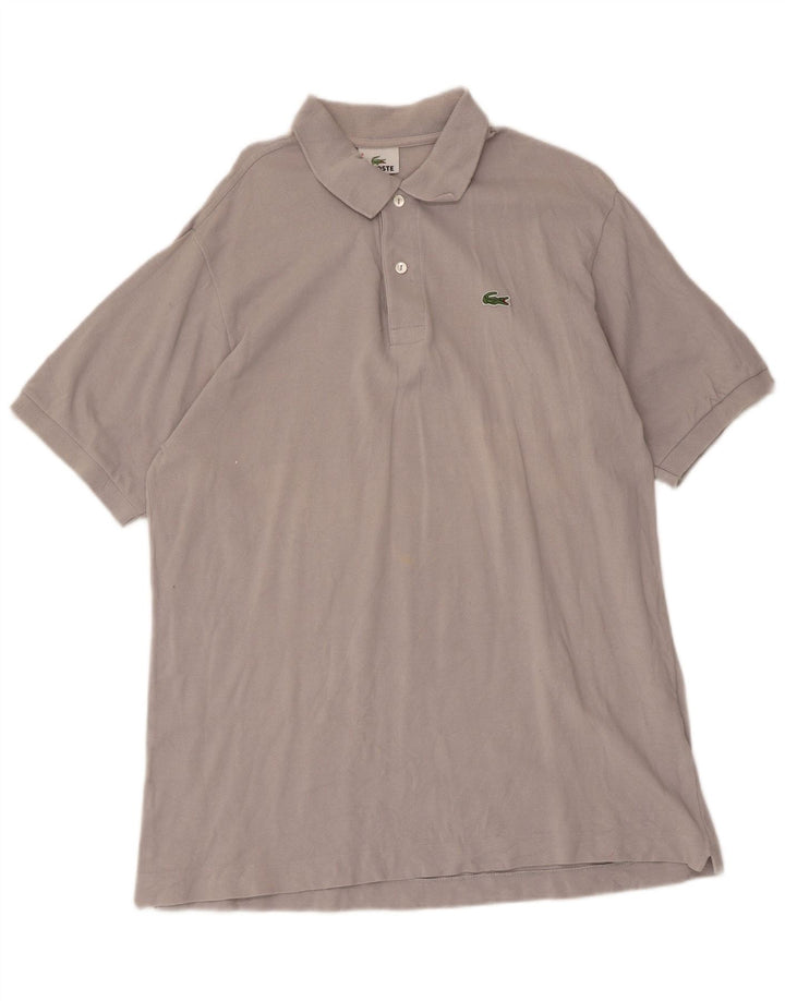 Camisa polo masculina Lacoste tamanho 6 XL cinza algodão