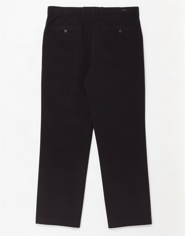 Calça masculina reta de veludo cotelê Marks & Spencer W36 L31 algodão azul marinho
