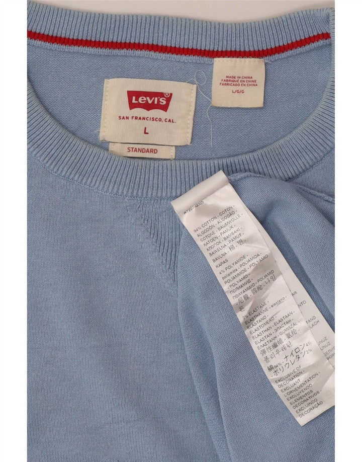 Suéter masculino Levi's com gola redonda, grande algodão azul