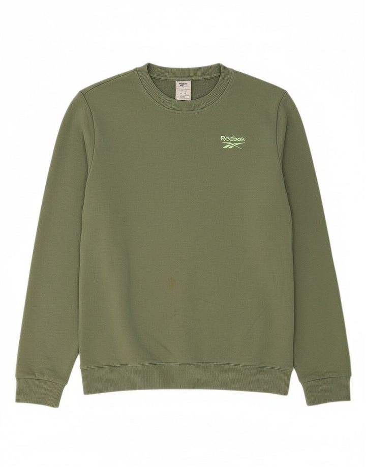 REEBOK moletom masculino jumper médio algodão verde