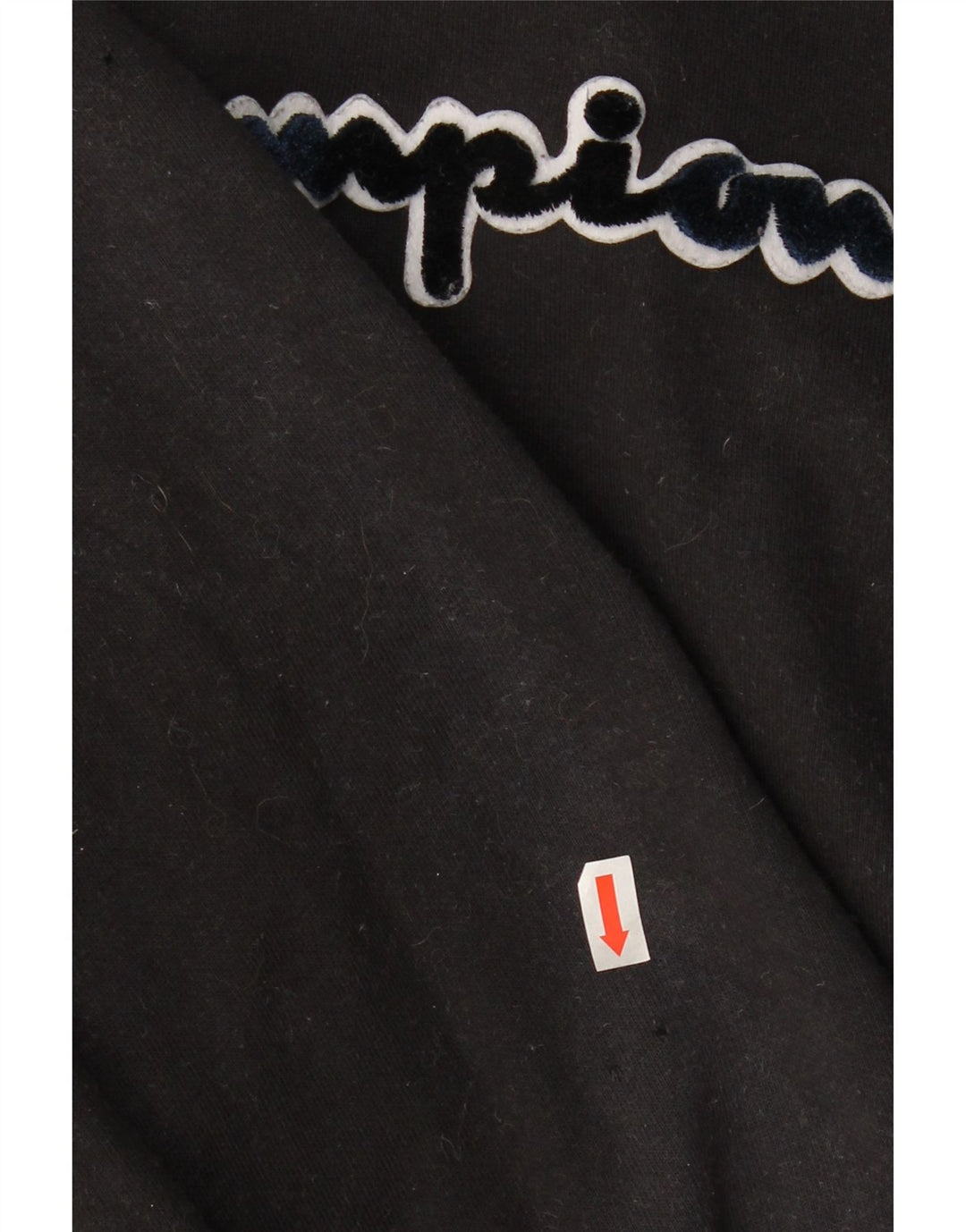 CHAMPION Mens Graphic Hoodie Jumper Medium Black Cotton Vintage Champion and Second-Hand Champion from Messina Hembry 