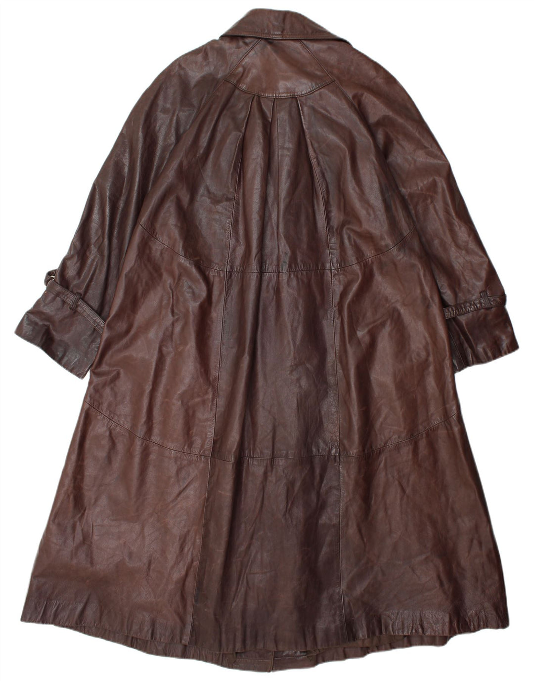 Casaco de couro feminino VINTAGE UK 14 marrom médio