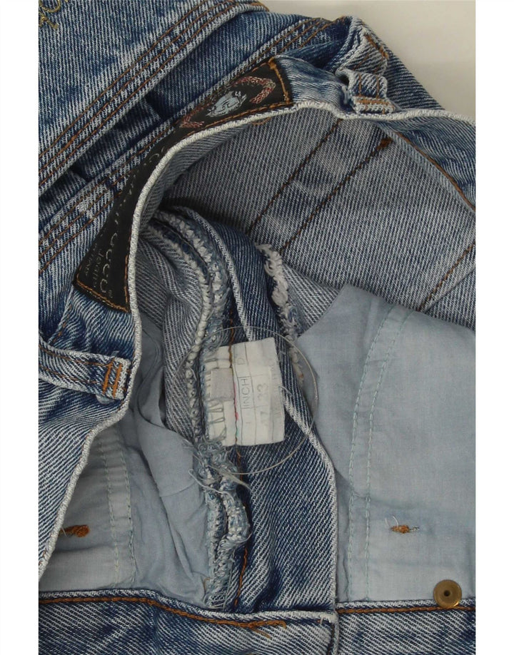 Saia jeans feminina Roccobarocco W33 grande algodão azul