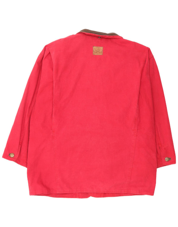 Jaqueta utilitária masculina Marlboro Country Store UK 44 2XL algodão colorblock vermelho