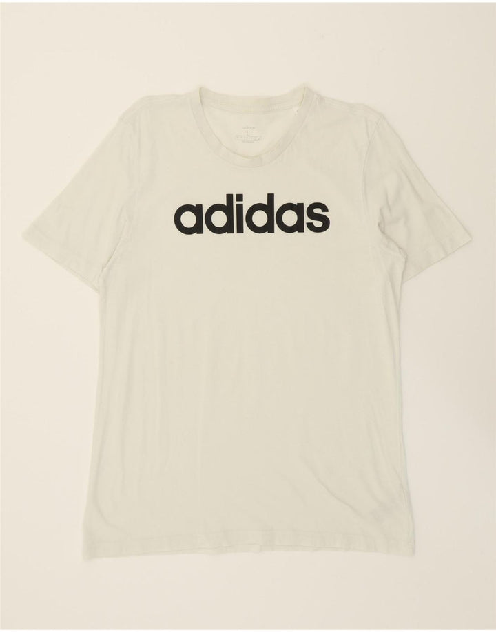 ADIDAS Mens Graphic T-Shirt Top Large White Cotton Vintage Adidas and Second-Hand Adidas from Messina Hembry 