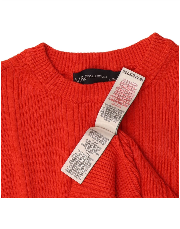 Suéter feminino Marks & Spencer com gola redonda e gola redonda Reino Unido 14 médio vermelho
