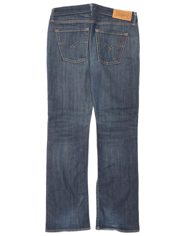 Jeans feminino Replay Bootcut W30 L32 azul marinho algodão