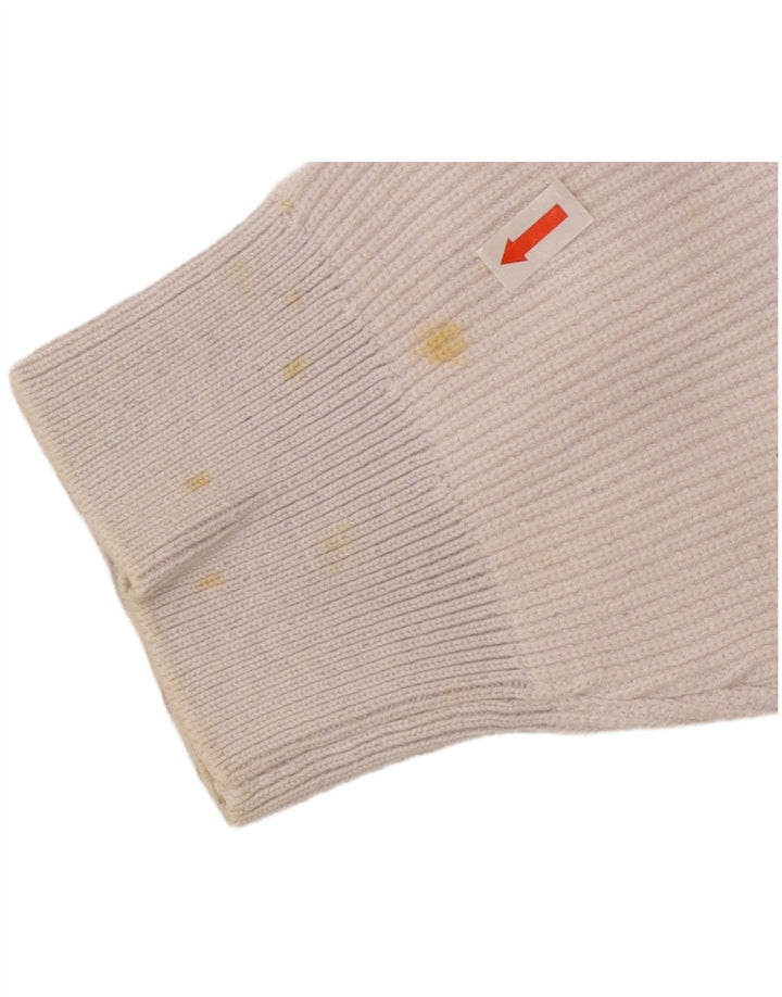 Zara Suéter masculino com gola redonda, algodão branco médio