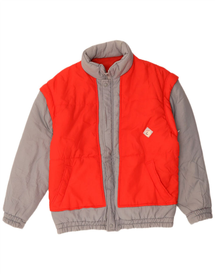Jaqueta acolchoada masculina Carrera UK 40 grande poliamida colorblock vermelha