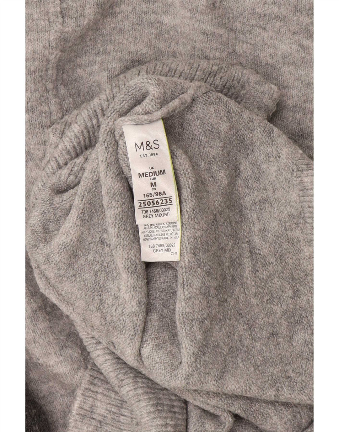 Suéter feminino Marks & Spencer com gola tartaruga Reino Unido 14 cinza médio