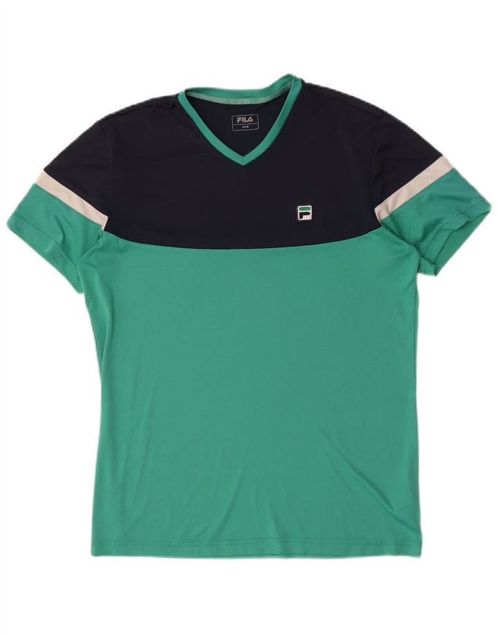 Fila Camiseta Masculina Top IT 50 Médio Turquesa Colourblock Poliéster
