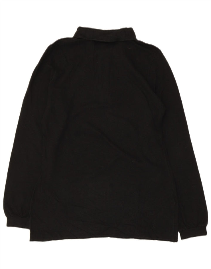 Camisa polo feminina de manga comprida Lacoste tamanho 40 algodão preto médio
