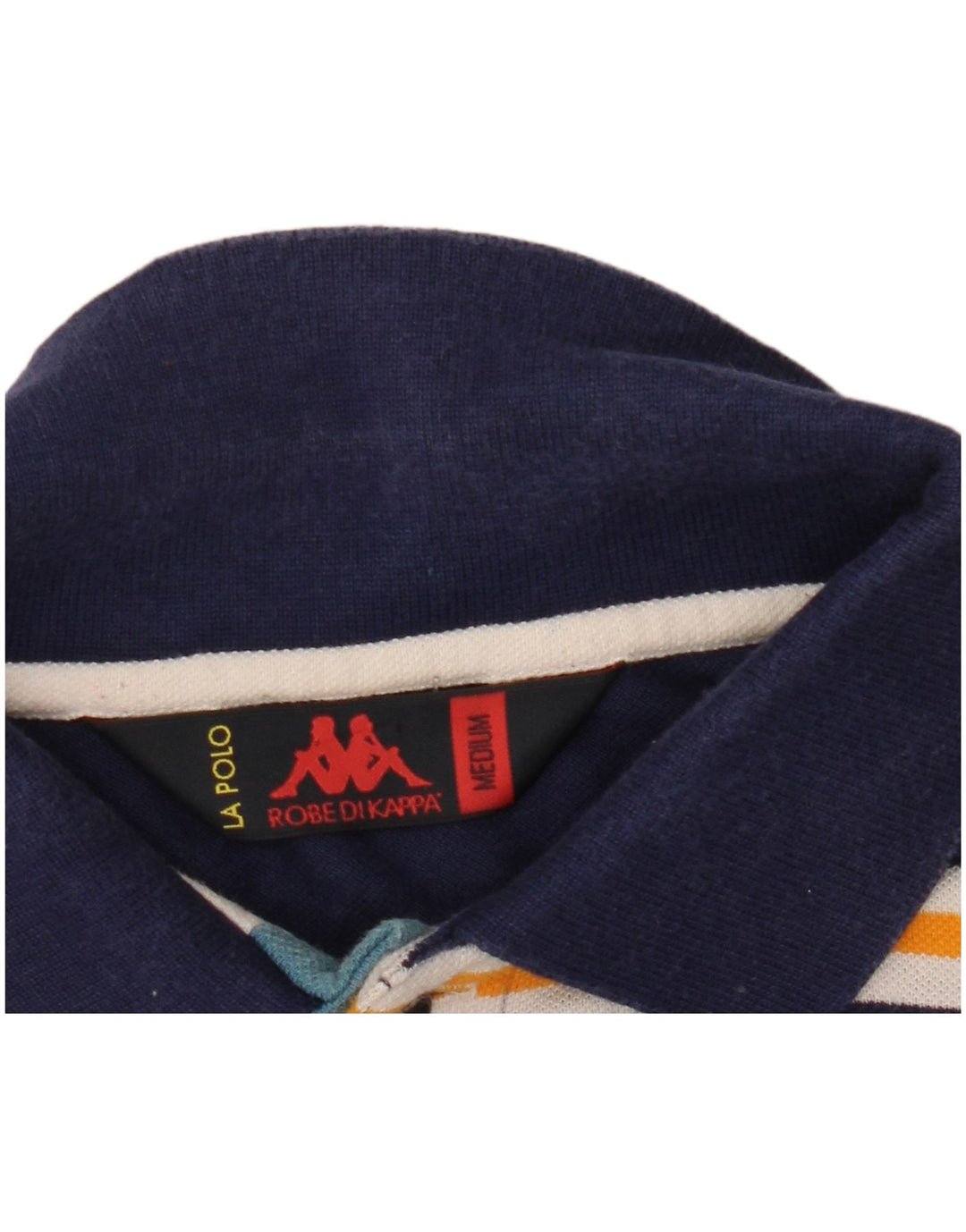 Camisa polo masculina Kappa média listrada azul marinho