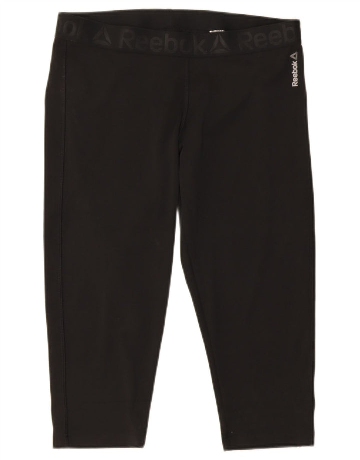 Leggings Capri Mulher Reebok UK 16/18 Grande Poliéster Preto