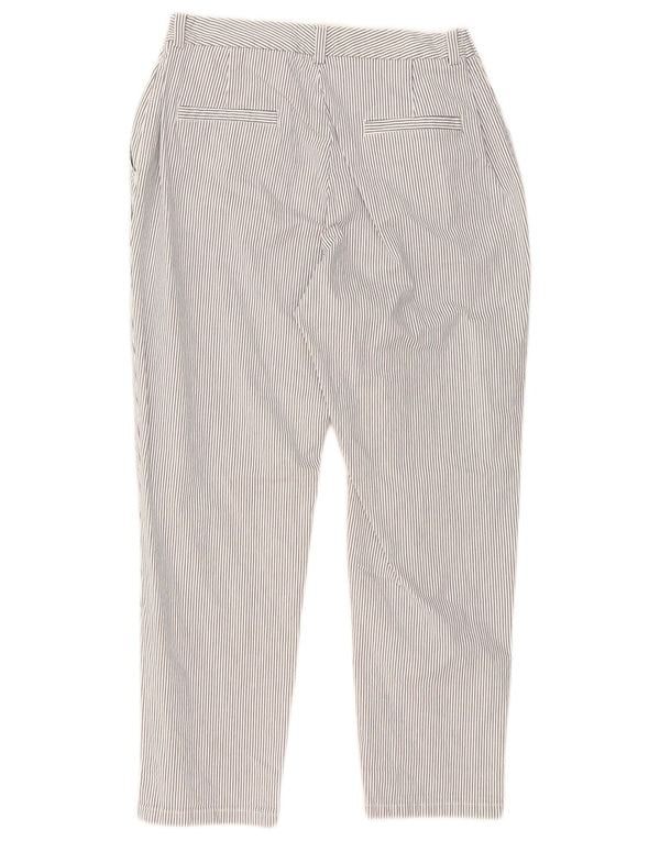 Calça Chino Feminina Marks & Spencer Reino Unido 14 Médio W30 L26 Listrado Branco