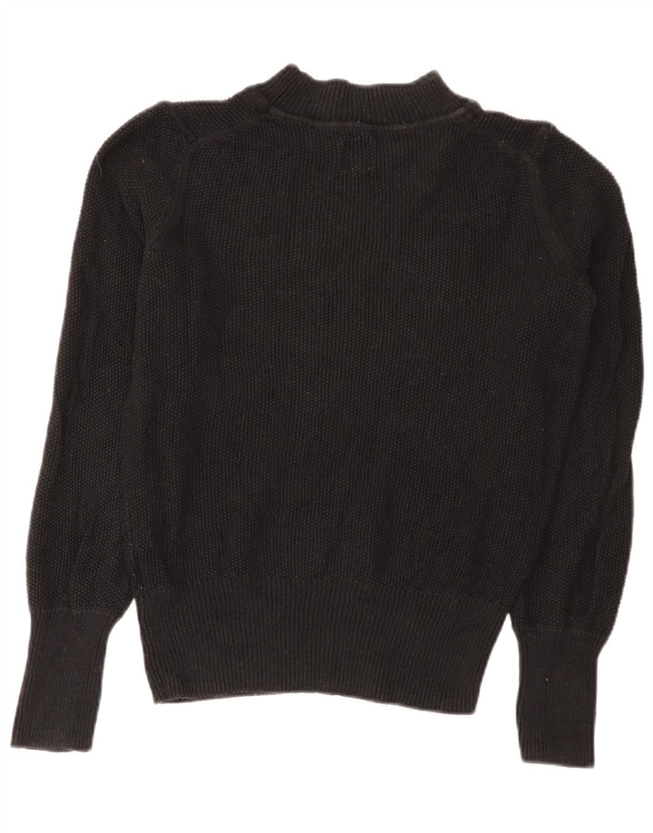 Suéter feminino Gap com gola tartaruga Reino Unido 14 algodão preto médio