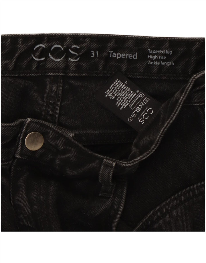Calça jeans feminina de cintura alta COS W31 L30 algodão preto