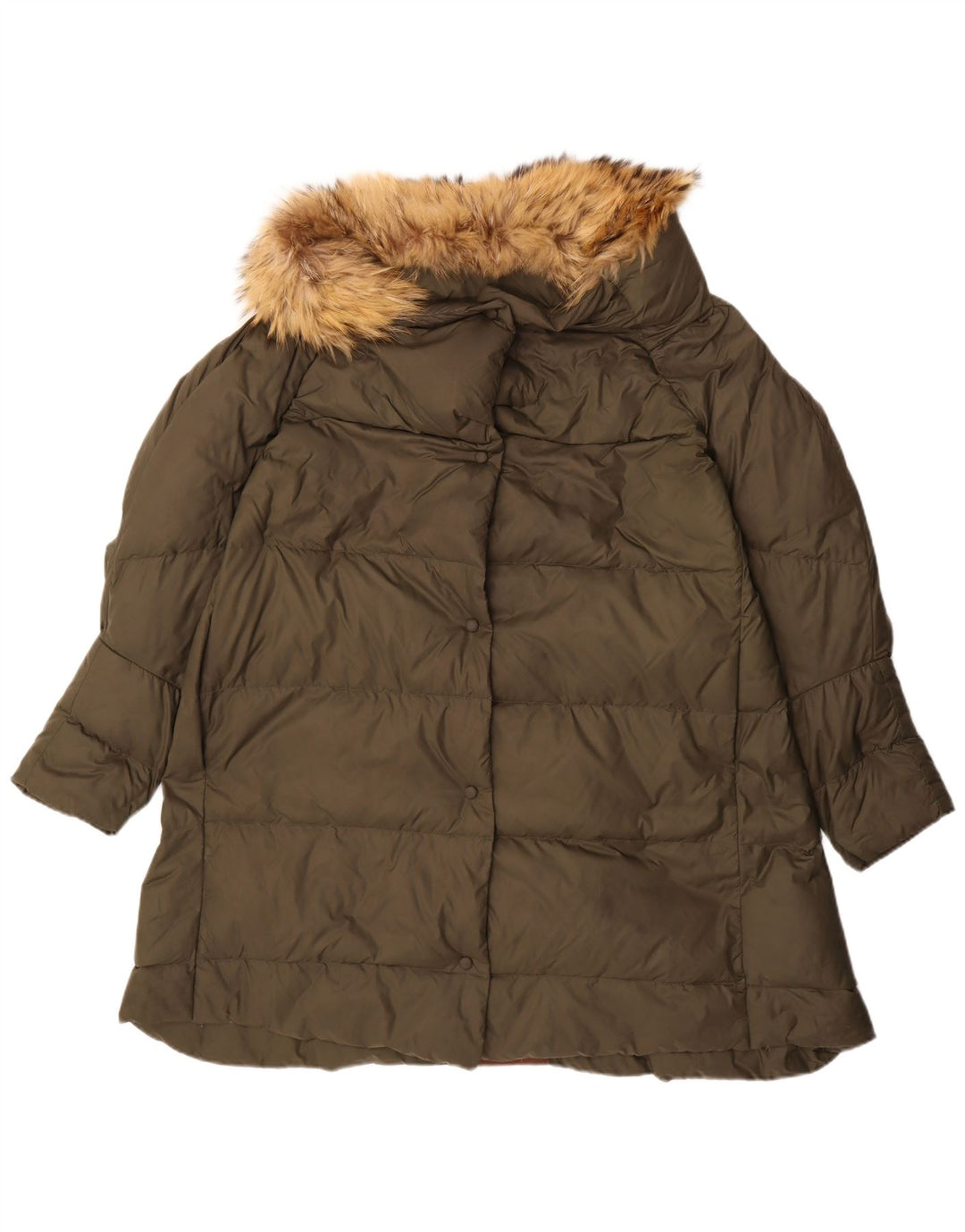 Casaco acolchoado feminino VINTAGE IT 48 XL cáqui nylon