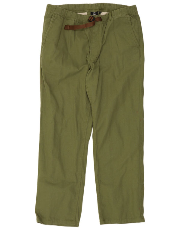 Calças Vans Mens Straight Chino XL W38 L30 Verde Algodão