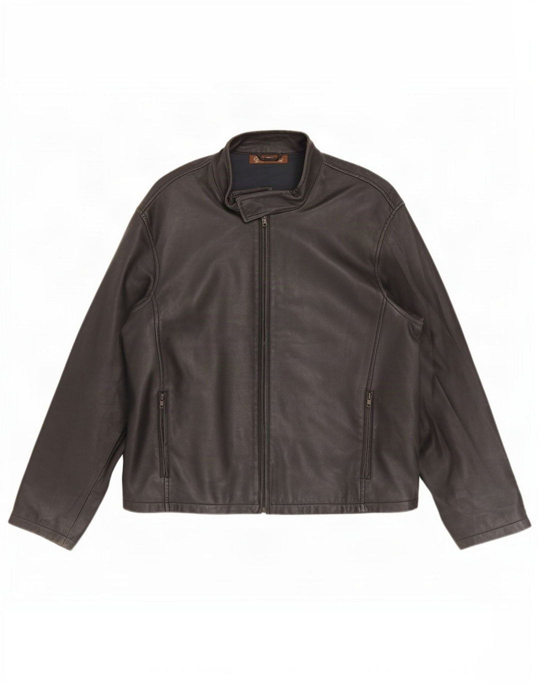 Jaqueta de couro masculina vintage UK 44 2XL preta