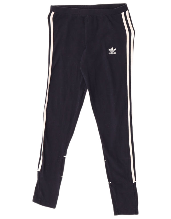 Leggings Adidas Femininas UK 10 Pequenas Azul Marinho Algodão
