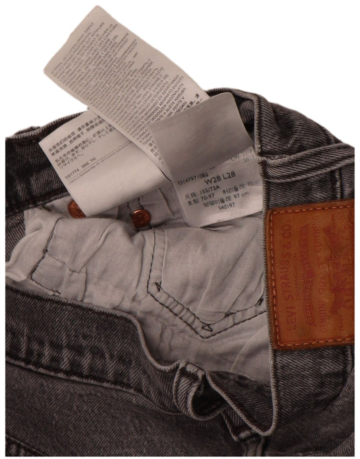 Calça jeans feminina Levi's 501 Straight W28 L28 cinza algodão