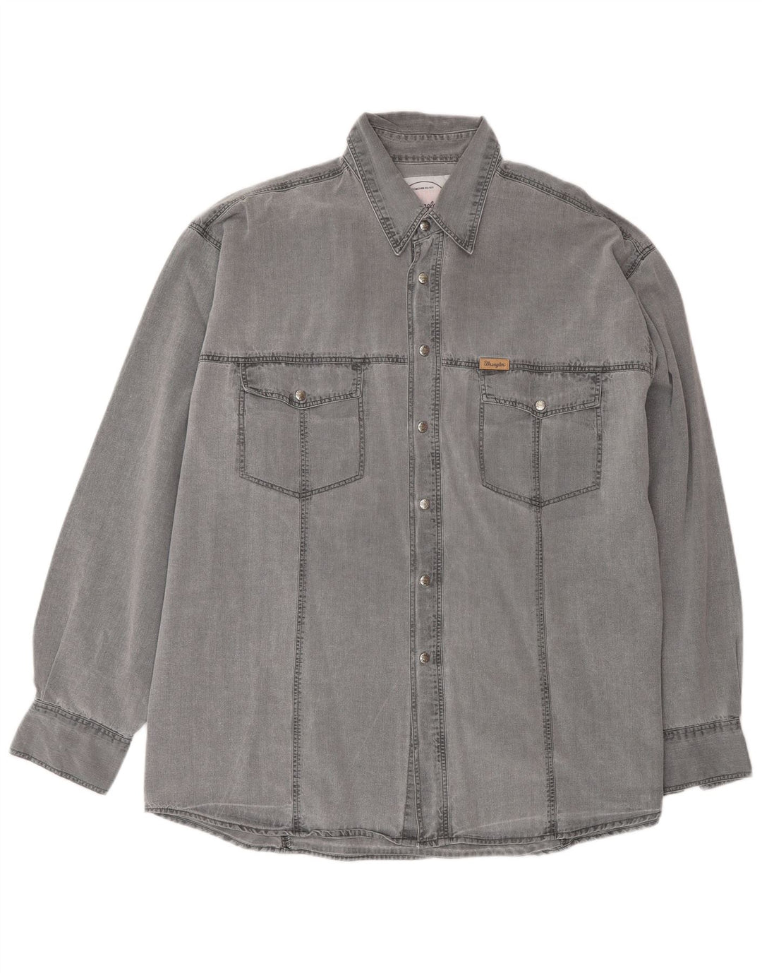 Wrangler Camisa jeans masculina XL algodão cinza