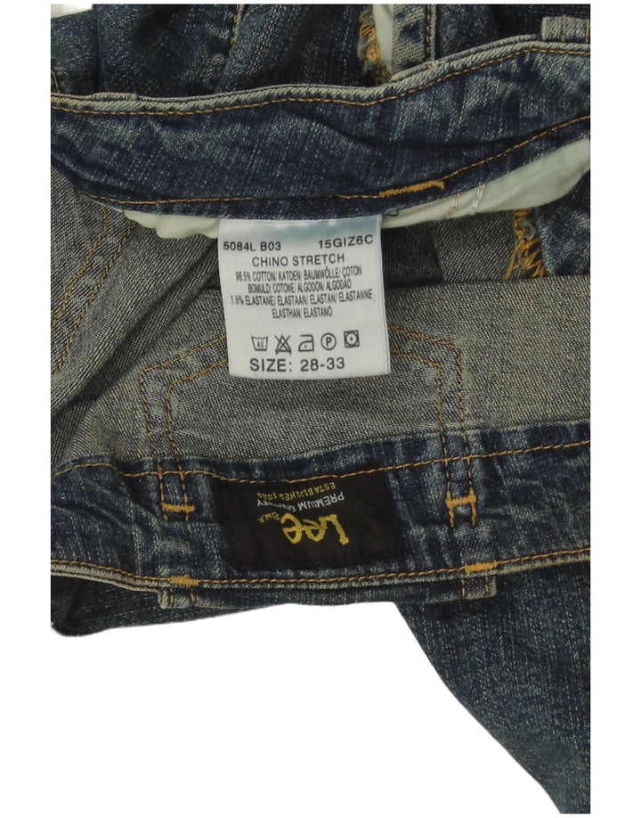 Lee Jeans feminino de perna larga W28 L30 algodão azul