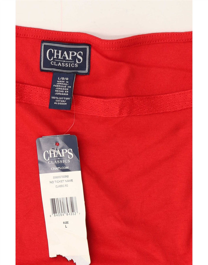 Blusa feminina clássica Chaps UK 16 grande algodão vermelho