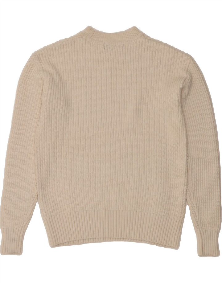 MARKS & SPENCER Womens Crew Neck Jumper Sweater UK 6 XS White Cotton Vintage Marks & Spencer and Second-Hand Marks & Spencer from Messina Hembry 