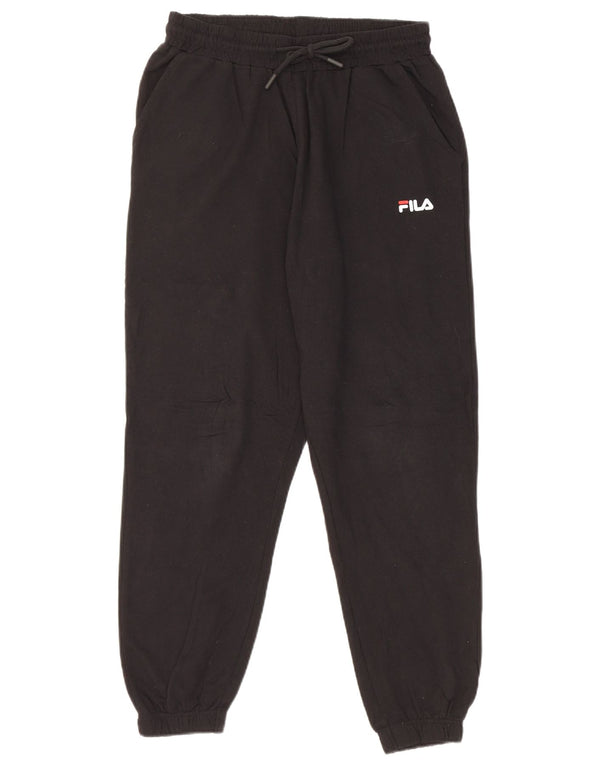 Calça de treino feminina Fila Joggers UK 10 pequeno algodão preto