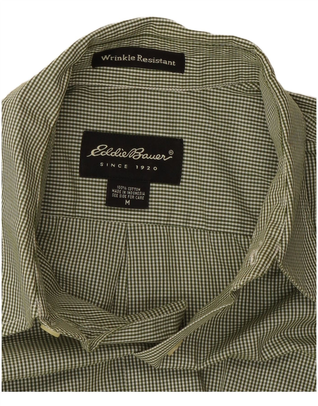 Camisa masculina Eddie Bauer clássica de algodão guingão verde médio