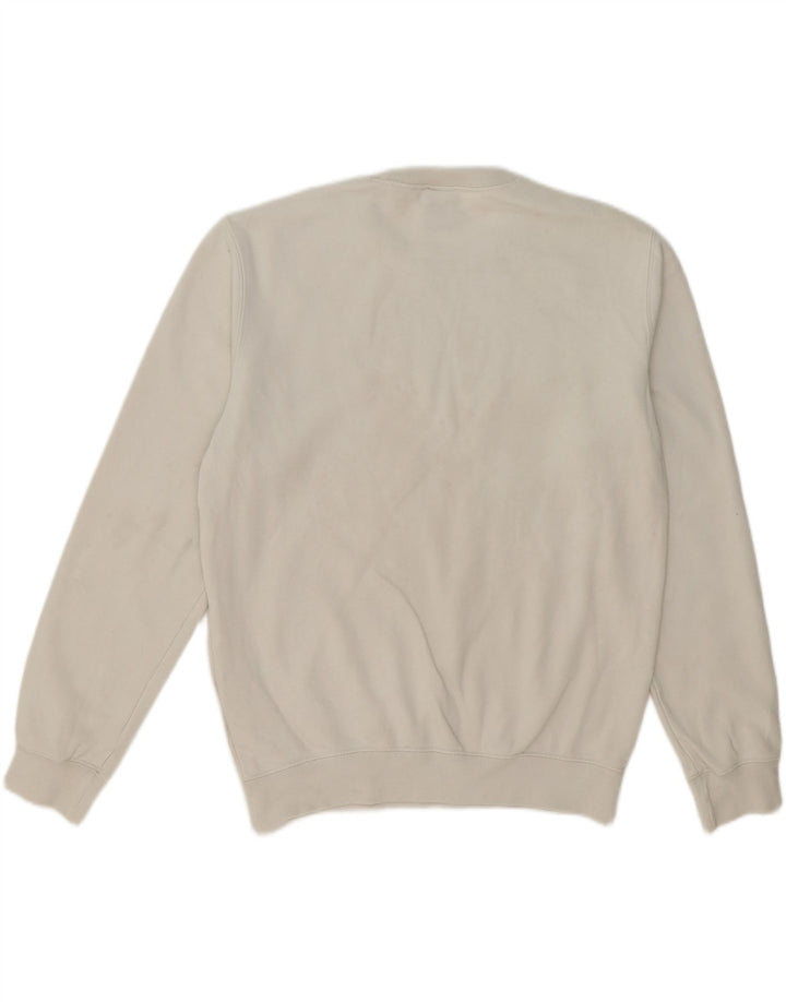 CHAMPION Mens Graphic Sweatshirt Jumper Medium White Cotton Vintage Champion and Second-Hand Champion from Messina Hembry 