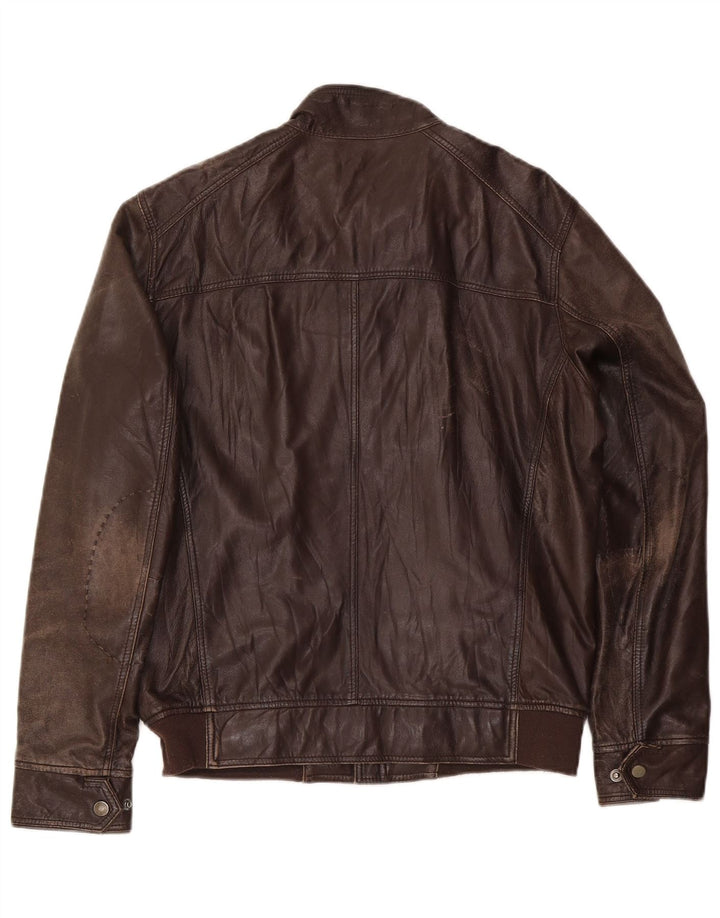 Jaqueta de couro masculina Conbipel IT 50 grande marrom