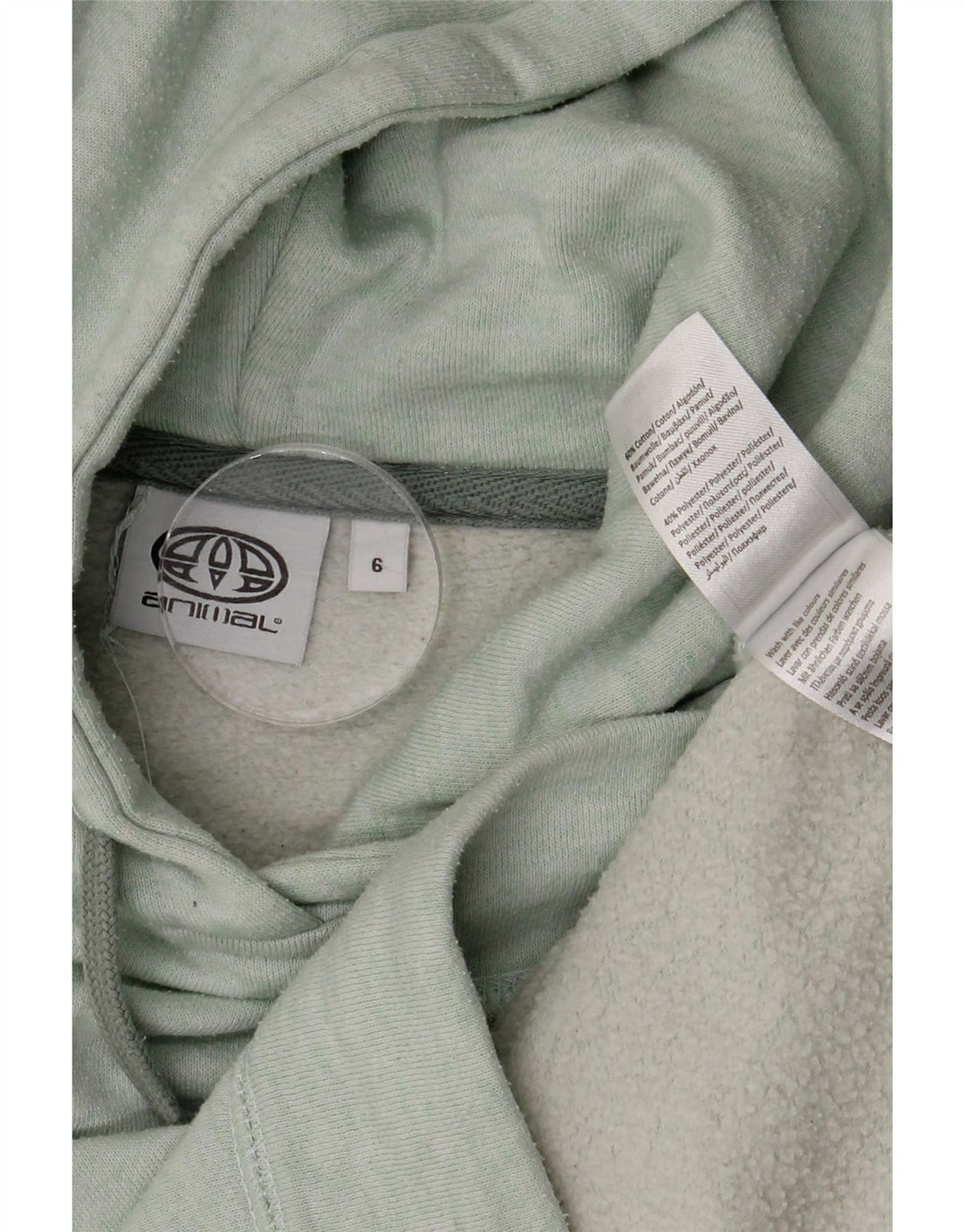 Animal Womens Hoodie Jumper UK 6 XS Verde Poliéster