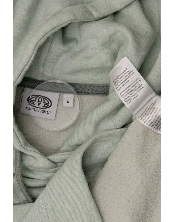 Animal Womens Hoodie Jumper UK 6 XS Verde Poliéster