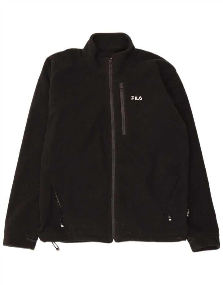 Jaqueta de lã masculina FILA UK 40 grande poliéster preto