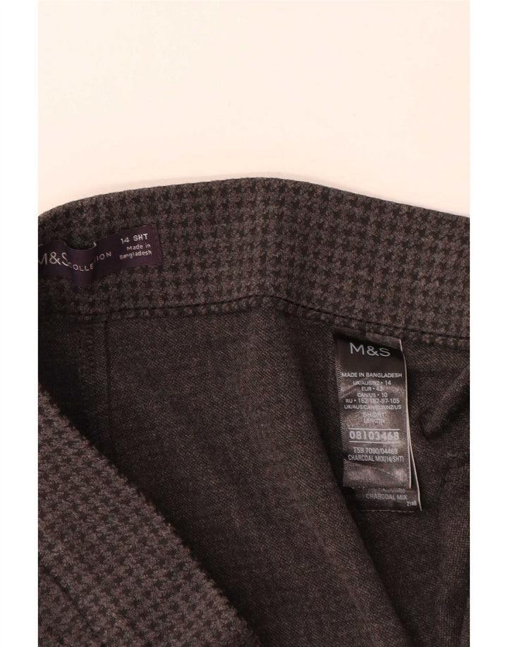 Calças cortadas femininas Marks & Spencer UK 14 grandes W32 L26 cinza