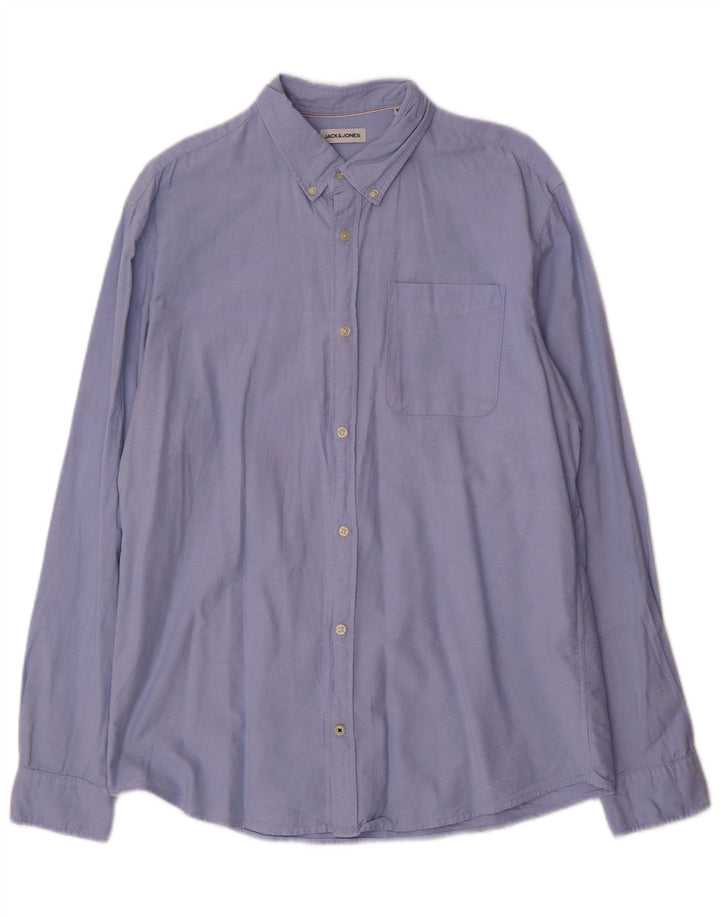 Camisa masculina Jack & Jones XL azul algodão