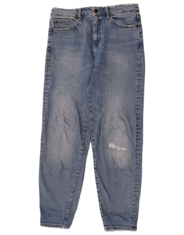 Calça jeans feminina de cintura alta Marks & Spencer UK 12 médio W30 L28 azul