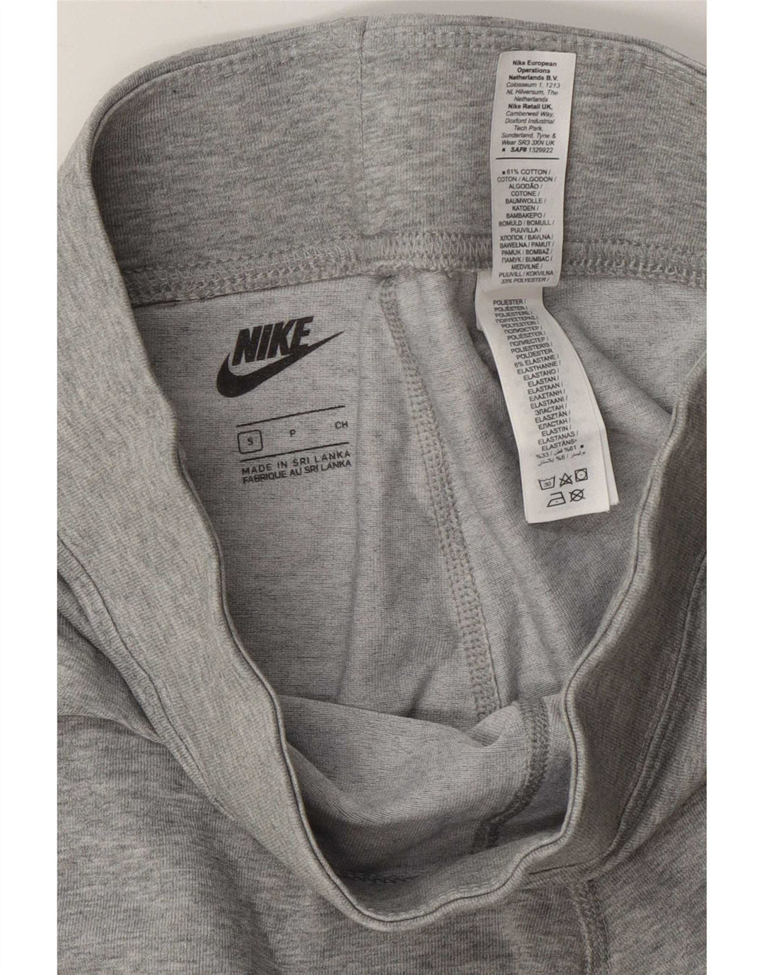 Leggings Nike Femininas Graphic UK 10 Pequenas Cinza Algodão
