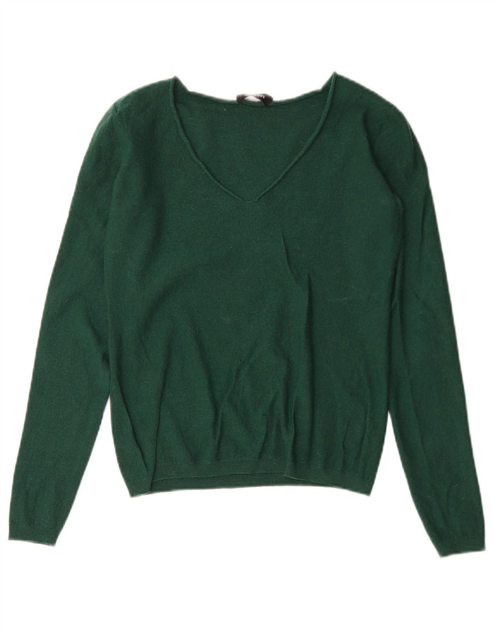 Suéter feminino Max & Co. com decote em V Reino Unido 10 pequeno verde