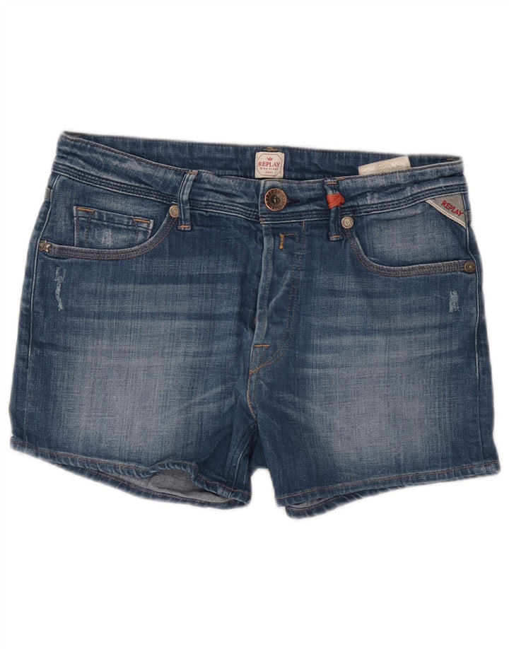 Shorts jeans feminino Replay W27 pequeno azul