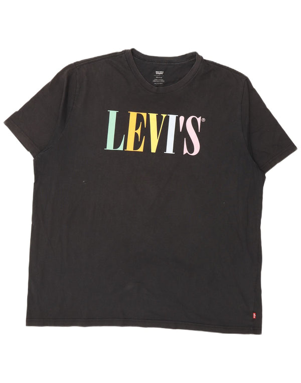 Camiseta masculina Levi's Relaxed Fit Graphic Top 2XL de algodão preto