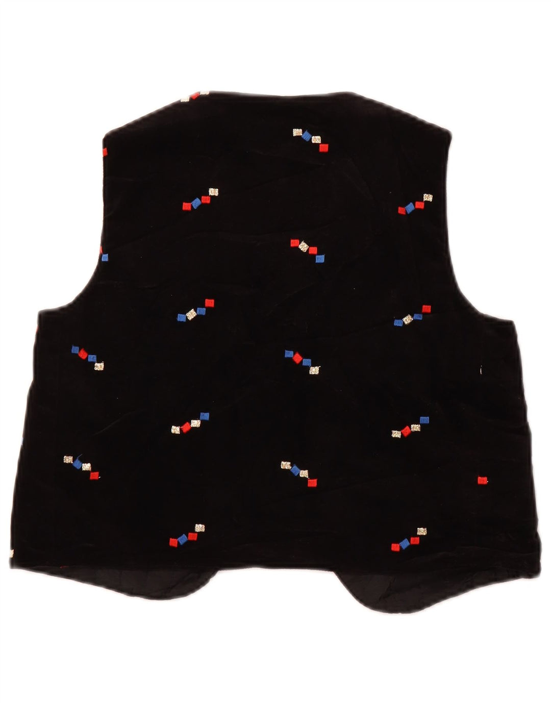 Colete feminino vintage de veludo aberto US 2 XS preto