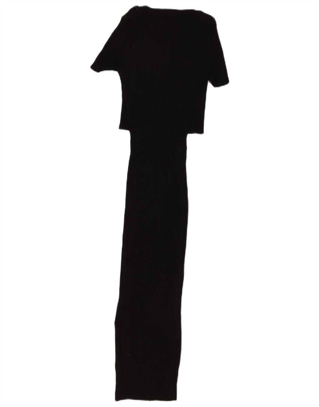 Vestido maxi feminino Zara Reino Unido 12 algodão preto médio
