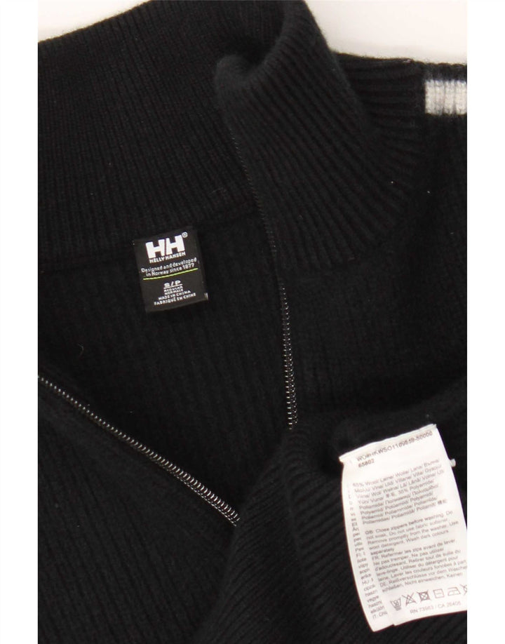Suéter feminino Helly Hansen com zíper e gola em bloco colorido preto pequeno Reino Unido 10