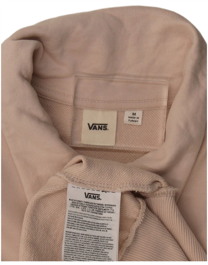 Vans Mens Polo Neck Moletom Jumper Médio Rosa Algodão