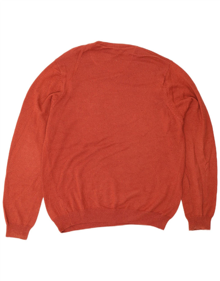 Suéter masculino Marks & Spencer Regular Fit com gola redonda laranja médio